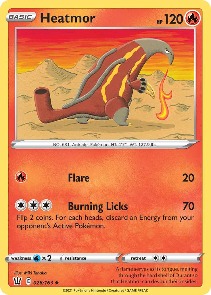 Heatmor 26/163 — English Pokémon Battle Styles (2021) card