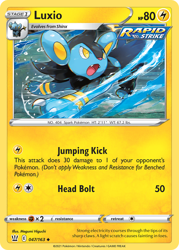 Luxio 47/163 — English Pokémon Battle Styles (2021) card