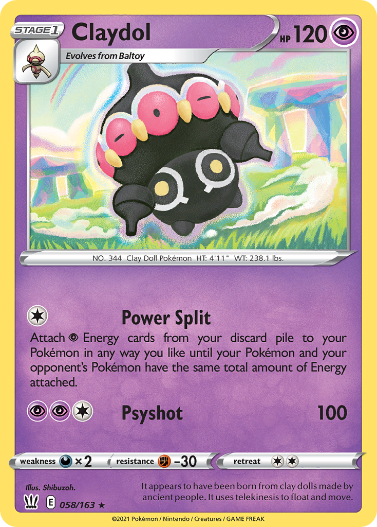 Claydol 58/163 — English Pokémon Battle Styles (2021) card