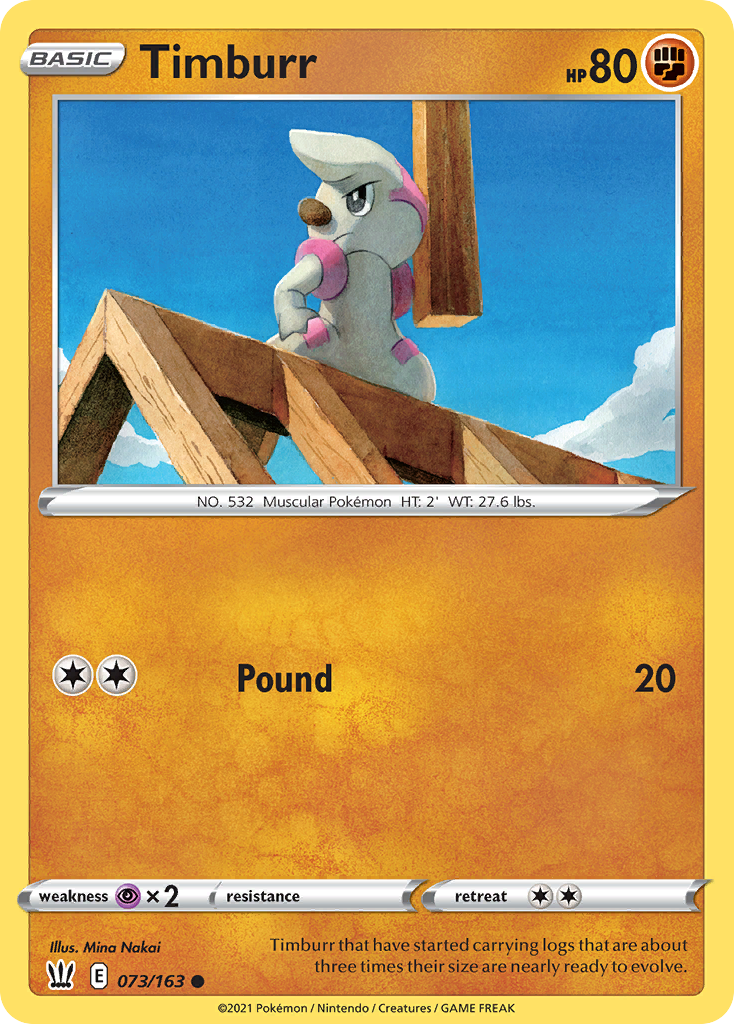 Timburr 73/163 — English Pokémon Battle Styles (2021) card