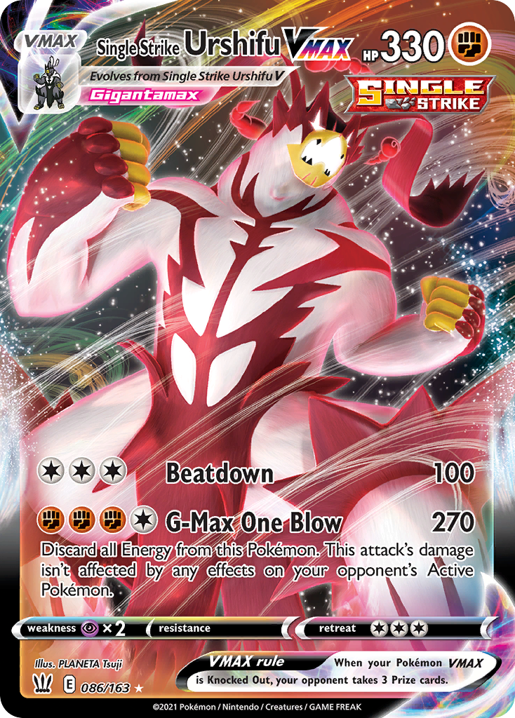Single Strike Urshifu VMAX 86/163 — English Pokémon Battle Styles (2021) card
