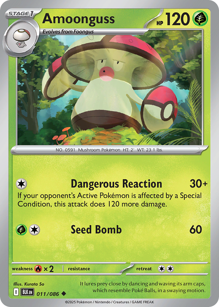 Amoonguss 11/86 — English Pokémon Black Bolt (2025)