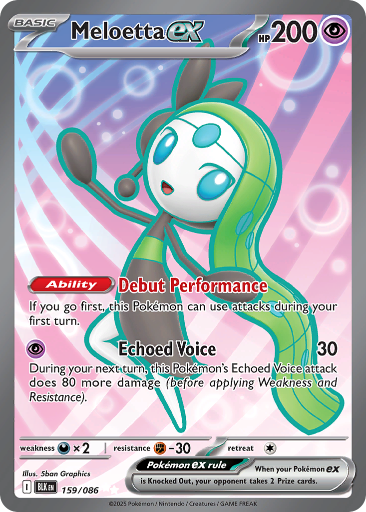 Meloetta ex 159/86 — English Pokémon Black Bolt (2025)