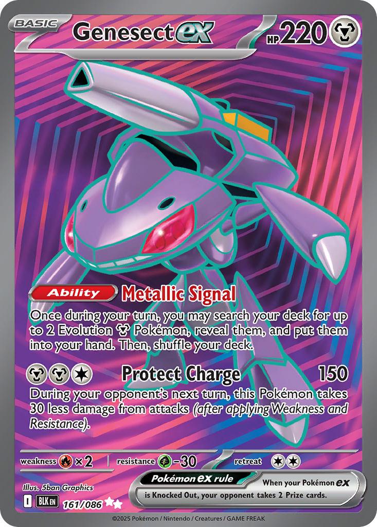 Genesect ex 161/86 — English Pokémon Black Bolt (2025)