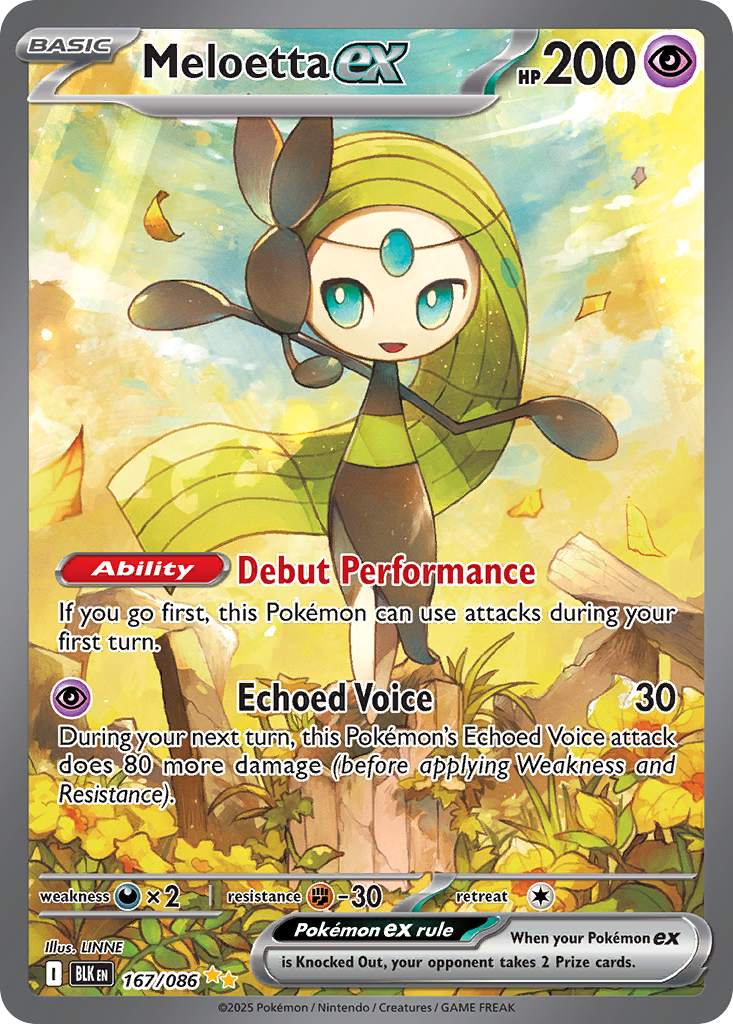 Meloetta ex 167/86 — English Pokémon Black Bolt (2025)