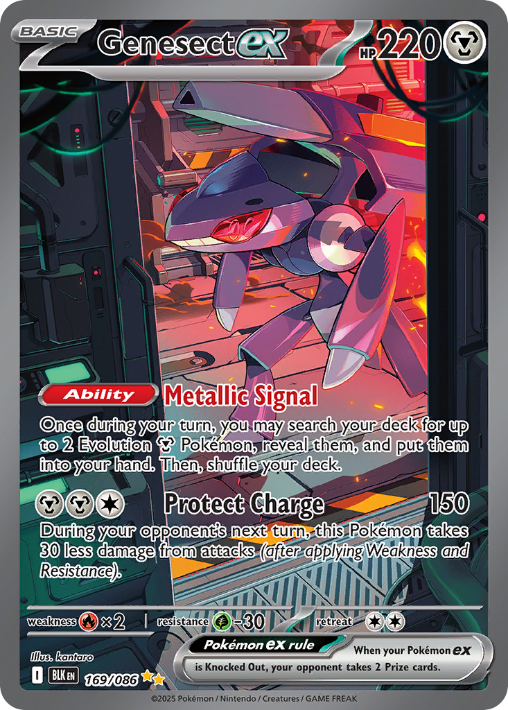 Genesect ex 169/86 — English Pokémon Black Bolt (2025)