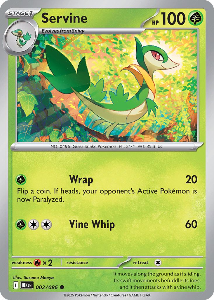 Servine 2/86 — English Pokémon Black Bolt (2025)