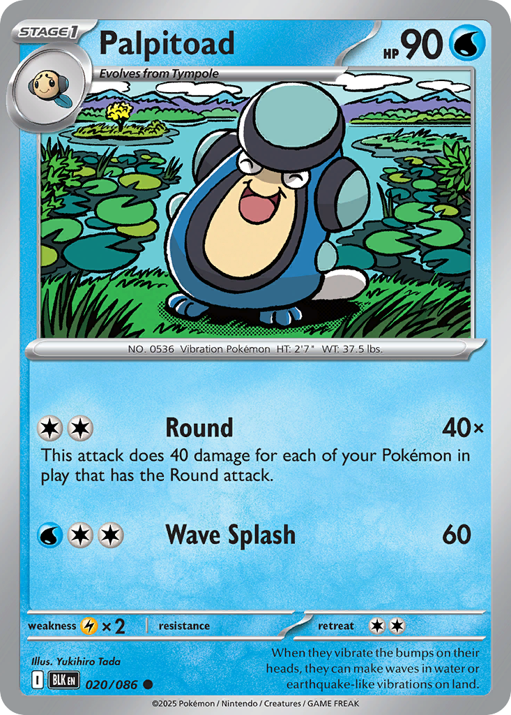 Palpitoad 20/86 — English Pokémon Black Bolt (2025)