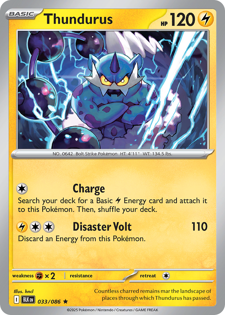Thundurus 33/86 — English Pokémon Black Bolt (2025)