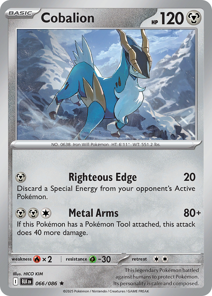 Cobalion 66/86 — English Pokémon Black Bolt (2025)
