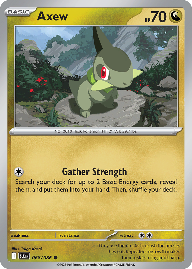 Axew 68/86 — English Pokémon Black Bolt (2025)