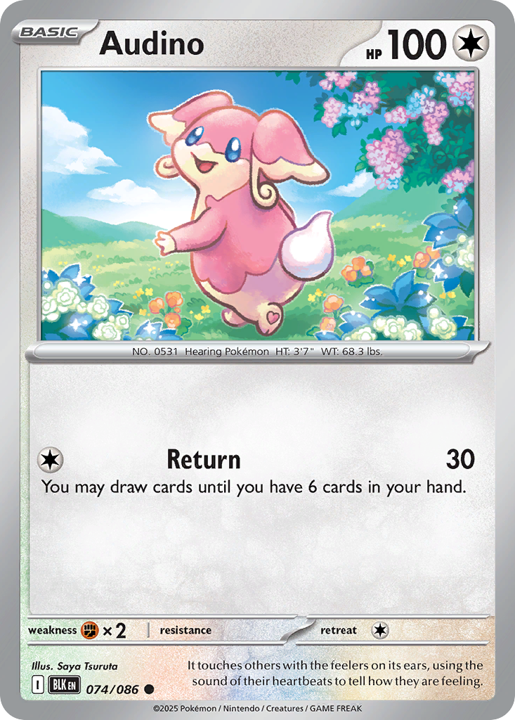 Audino 74/86 — English Pokémon Black Bolt (2025)