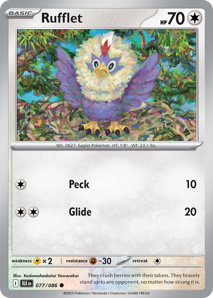 Rufflet 77/86 — English Pokémon Black Bolt (2025)