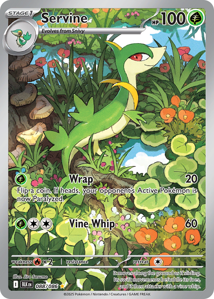 Servine 88/86 — English Pokémon Black Bolt (2025)