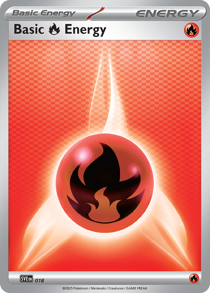 Basic Fire Energy SVE 018 — Pokémon Black Bolt Tinsel Holo Energy catalogue reference