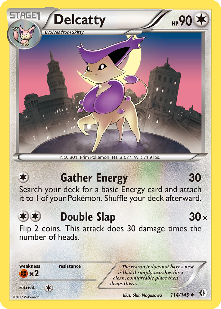 Delcatty 114/149 Pokémon card from Boundaries Crossed (2012), English Uncommon