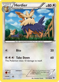 Herdier 121/149 Pokémon card from Boundaries Crossed (2012), English Uncommon