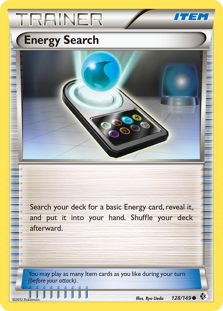 Energy Search 128/149 Pokémon card from Boundaries Crossed (2012), English Common