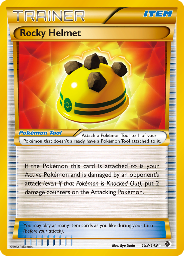 Rocky Helmet 153/149 Pokémon card from Boundaries Crossed (2012), English Rare Secret