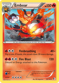 Emboar 26/149 Pokémon card from Boundaries Crossed (2012), English Rare Holo