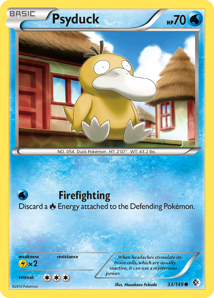 Psyduck 33/149 Pokémon card from Boundaries Crossed (2012), English Common