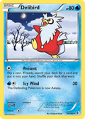 Delibird 38/149 Pokémon card from Boundaries Crossed (2012), English Uncommon