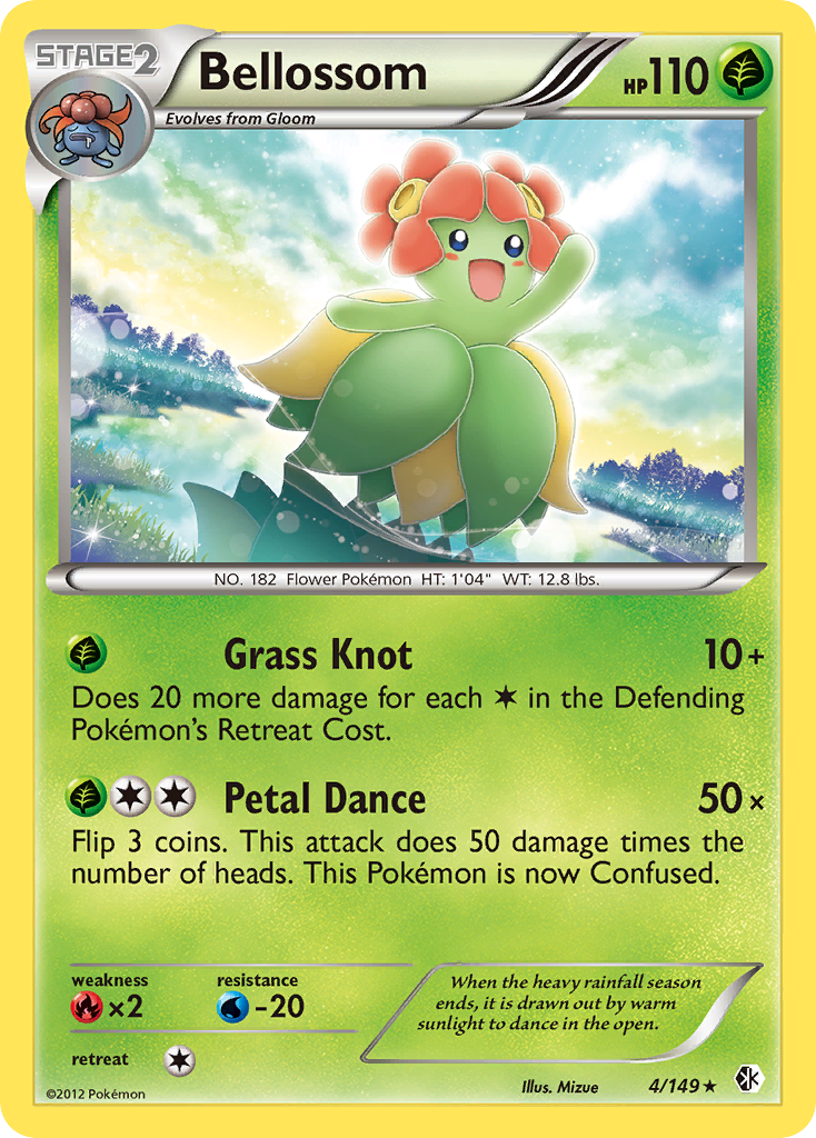 Bellossom 4/149 Pokémon card from Boundaries Crossed (2012), English Rare