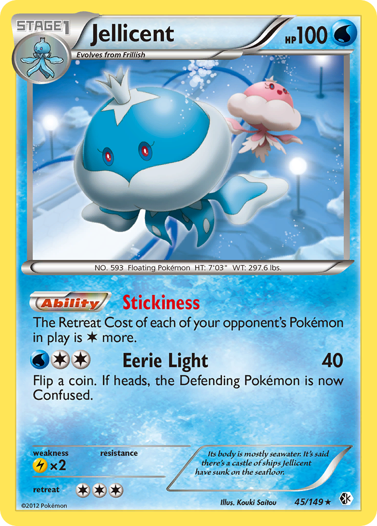 Jellicent 45/149 Pokémon card from Boundaries Crossed (2012), English Rare