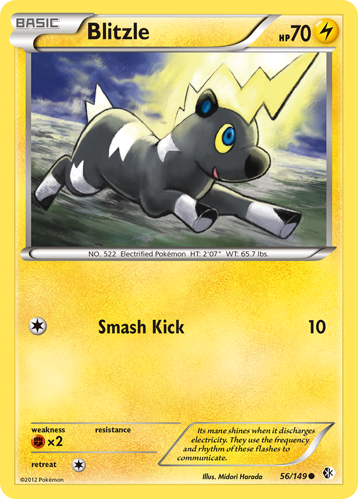 Blitzle 56/149 Pokémon card from Boundaries Crossed (2012), English Common