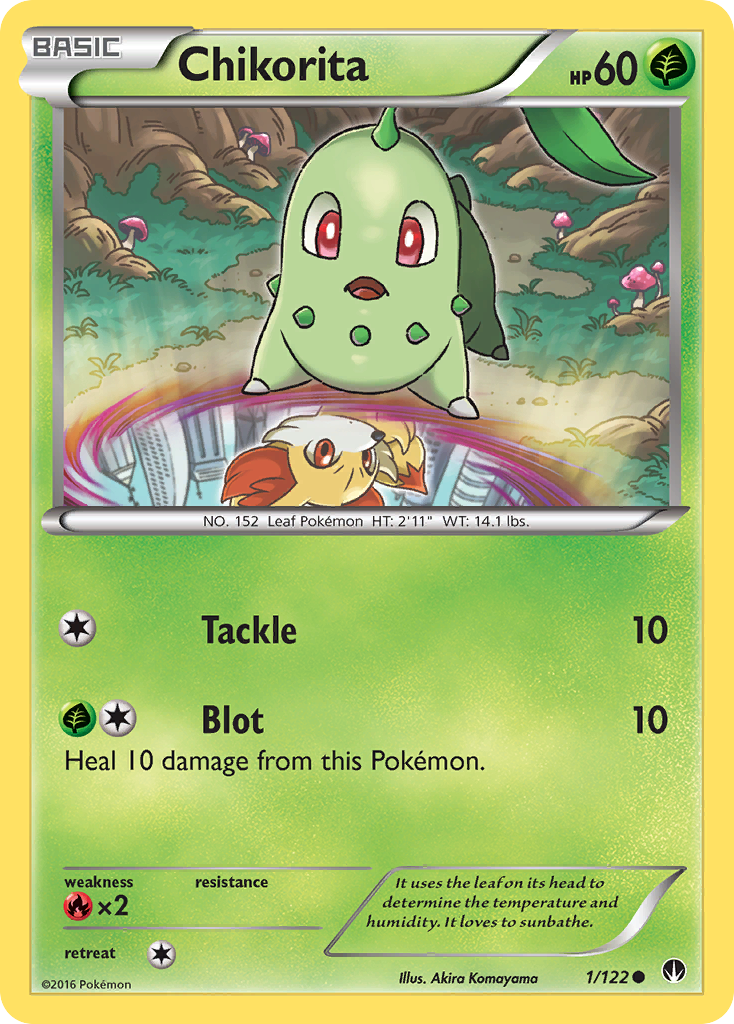 Chikorita 1/122 English Pokémon card from BREAKpoint (2016)