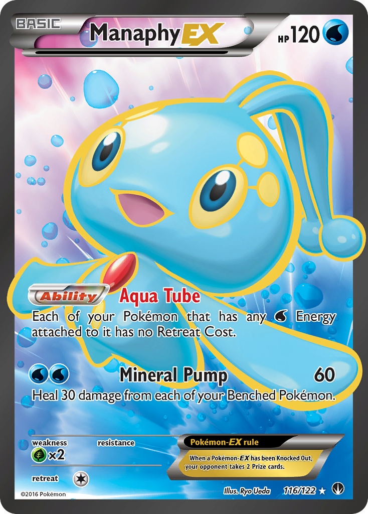 Manaphy-EX 116/122 English Pokémon card from BREAKpoint (2016)