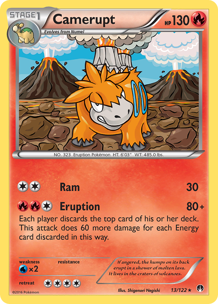 Camerupt 13/122 English Pokémon card from BREAKpoint (2016)
