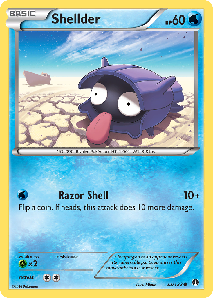 Shellder 22/122 English Pokémon card from BREAKpoint (2016)