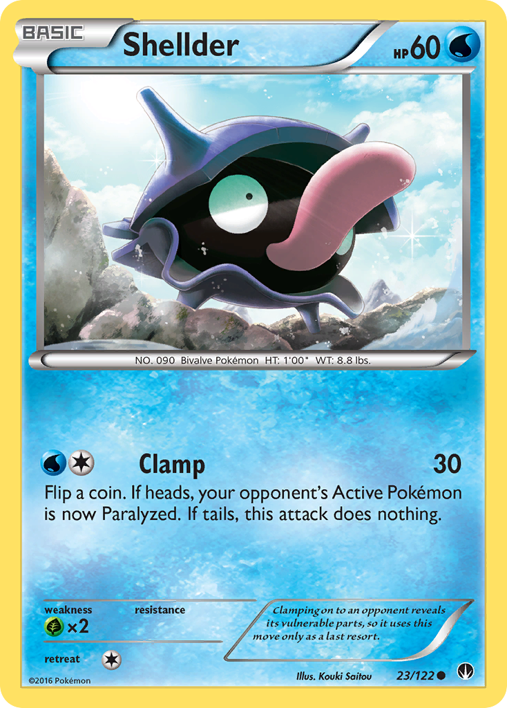 Shellder 23/122 English Pokémon card from BREAKpoint (2016)