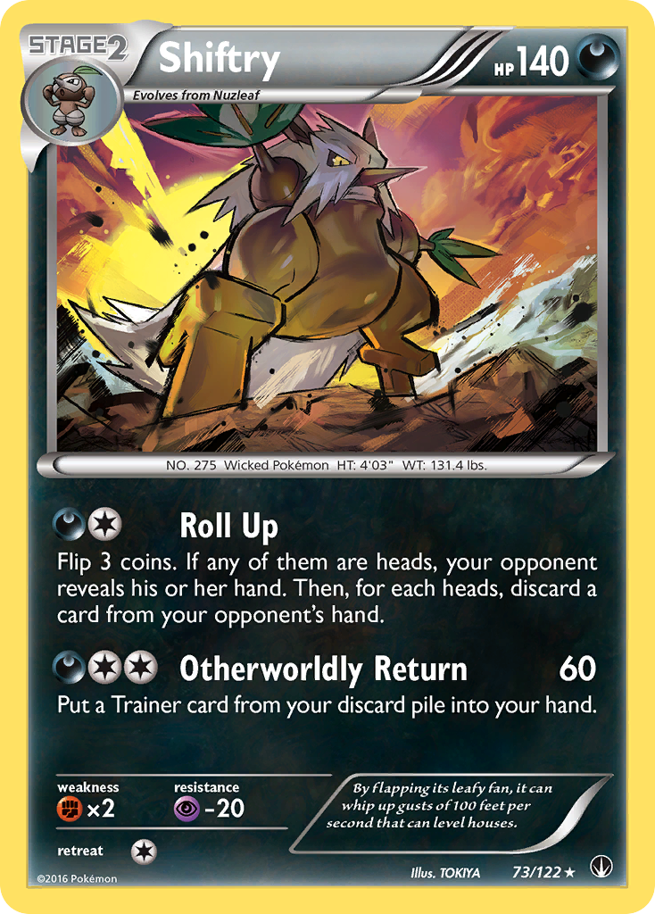 Shiftry 73/122 English Pokémon card from BREAKpoint (2016)