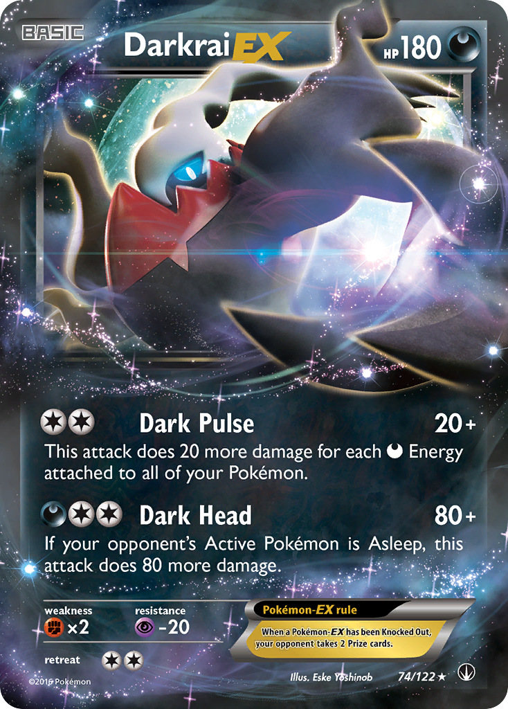 Darkrai-EX 74/122 English Pokémon card from BREAKpoint (2016)