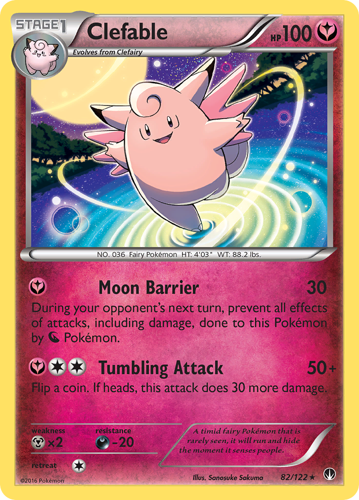 Clefable 82/122 English Pokémon card from BREAKpoint (2016)