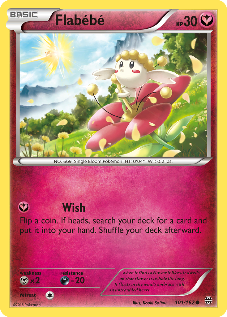 Flabébé 101/162 English Pokémon card from BREAKthrough (2015)