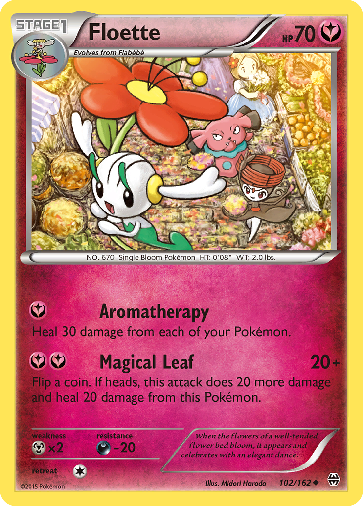 Floette 102/162 English Pokémon card from BREAKthrough (2015)