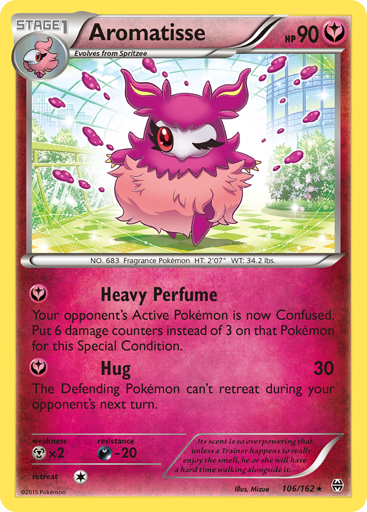 Aromatisse 106/162 English Pokémon card from BREAKthrough (2015)