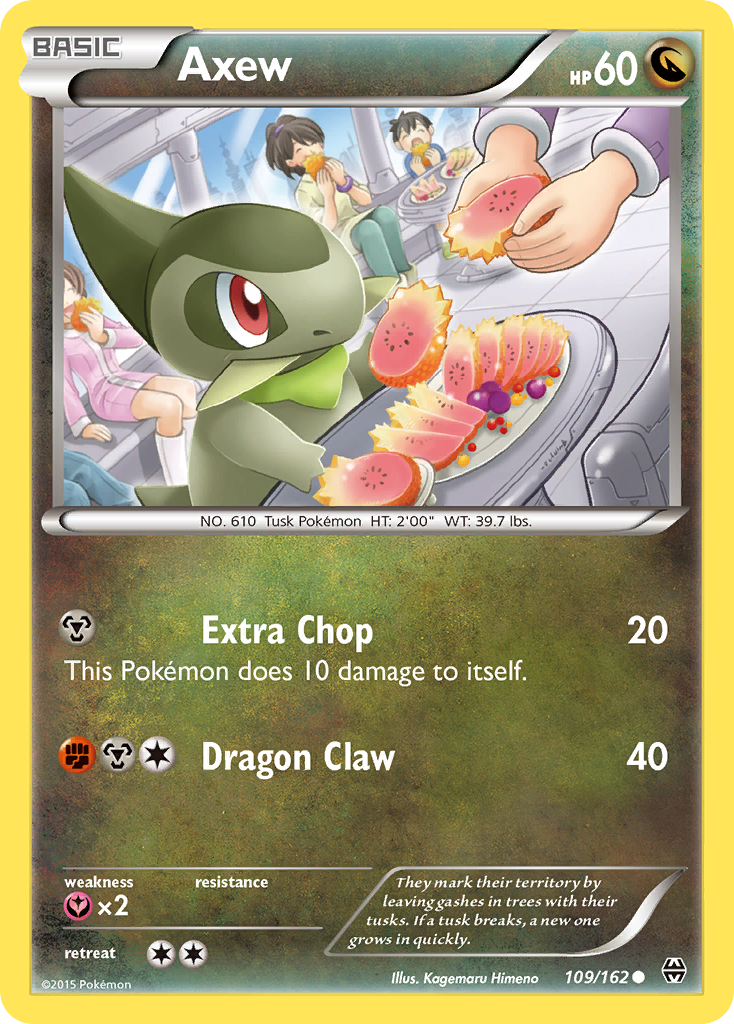 Axew 109/162 English Pokémon card from BREAKthrough (2015)