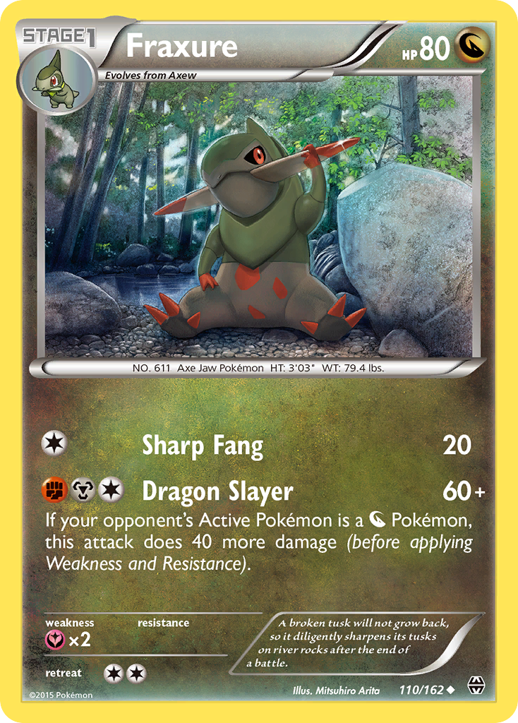 Fraxure 110/162 English Pokémon card from BREAKthrough (2015)