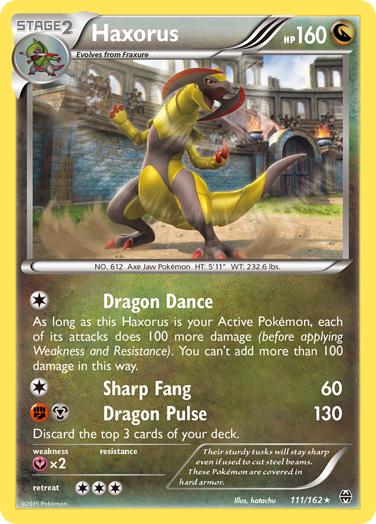 Haxorus 111/162 English Pokémon card from BREAKthrough (2015)