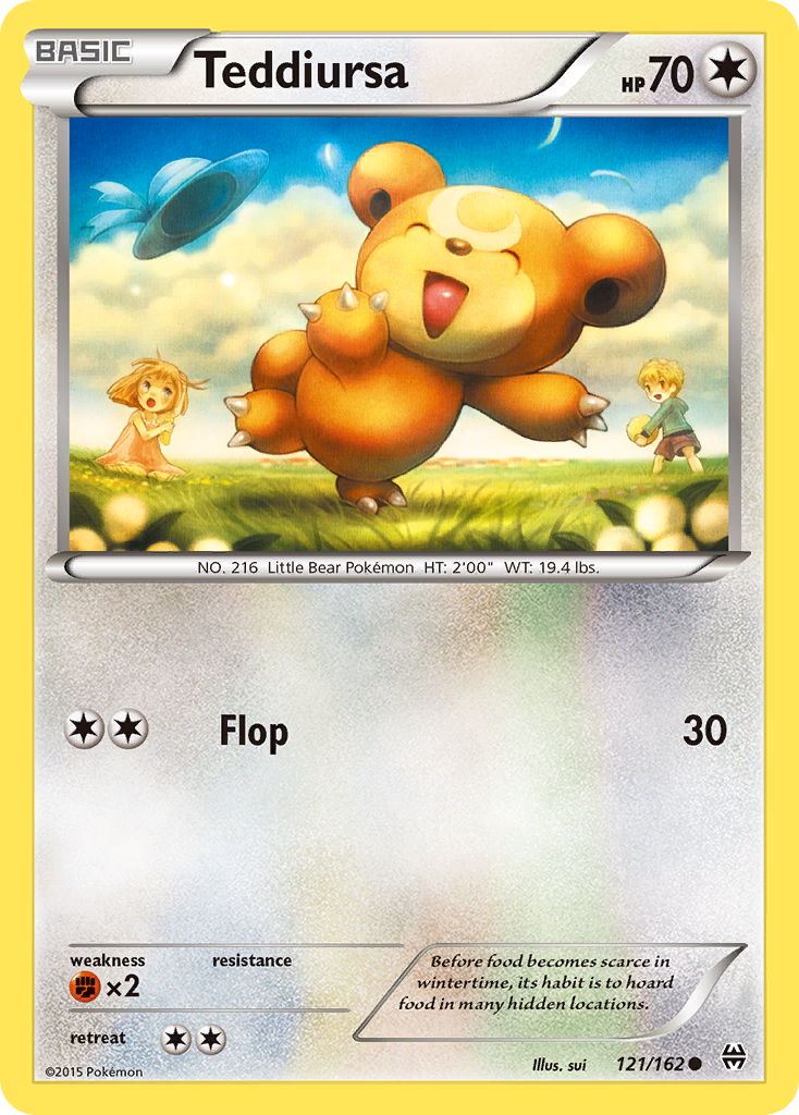 Teddiursa 121/162 English Pokémon card from BREAKthrough (2015)