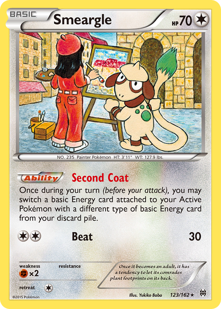 Smeargle 123/162 English Pokémon card from BREAKthrough (2015)