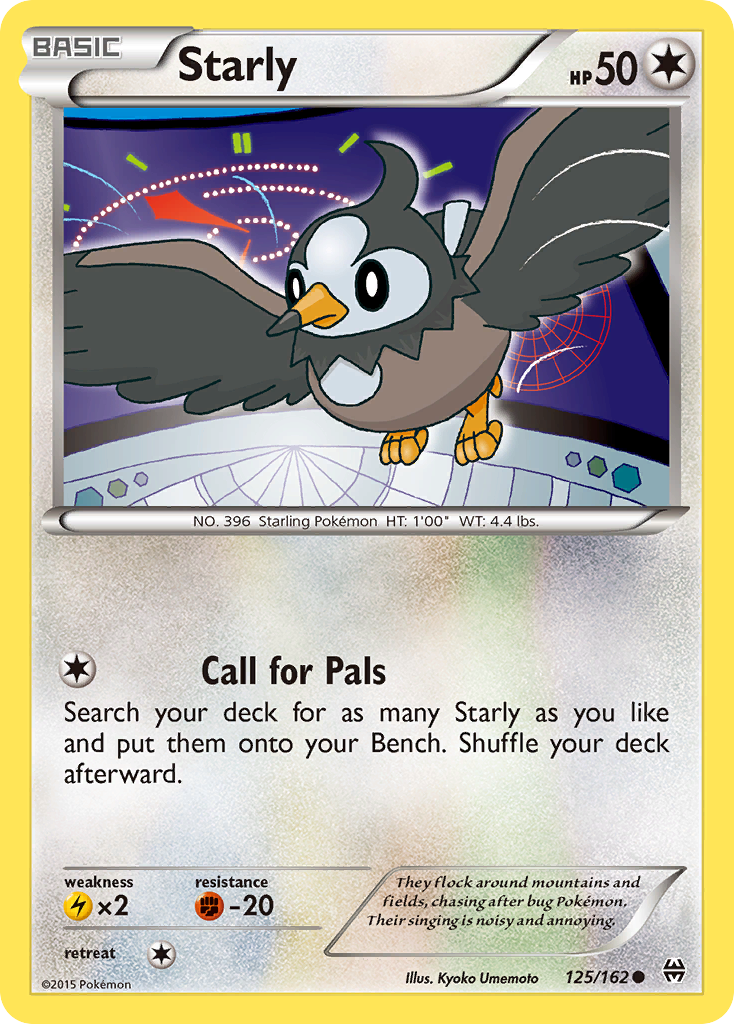 Starly 125/162 English Pokémon card from BREAKthrough (2015)