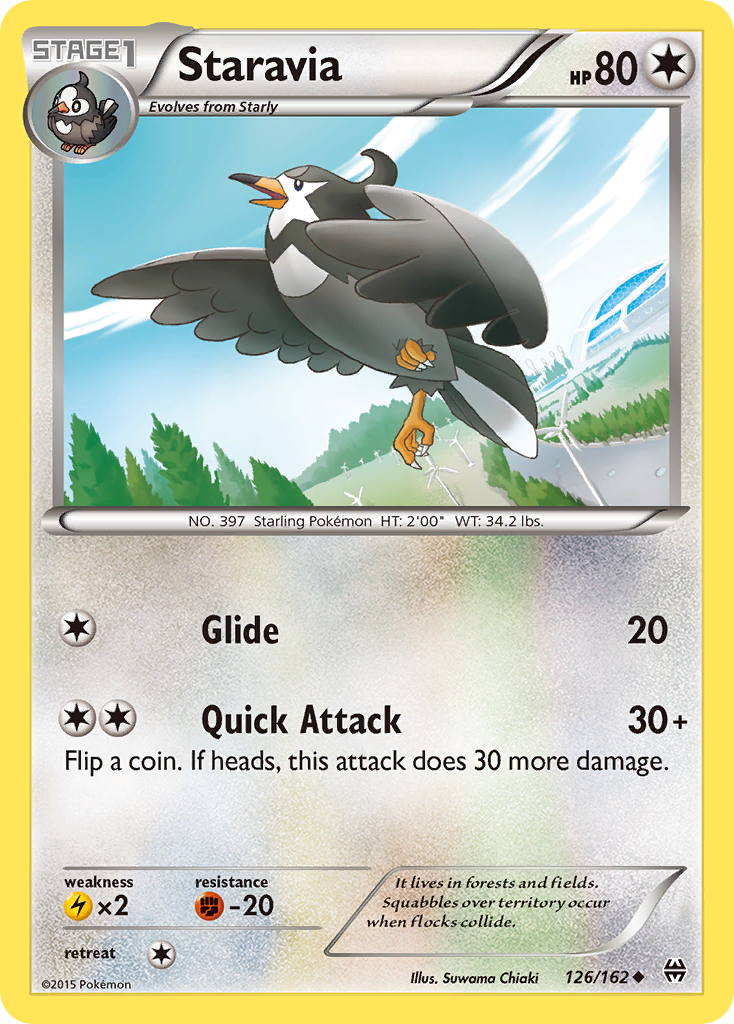 Staravia 126/162 English Pokémon card from BREAKthrough (2015)