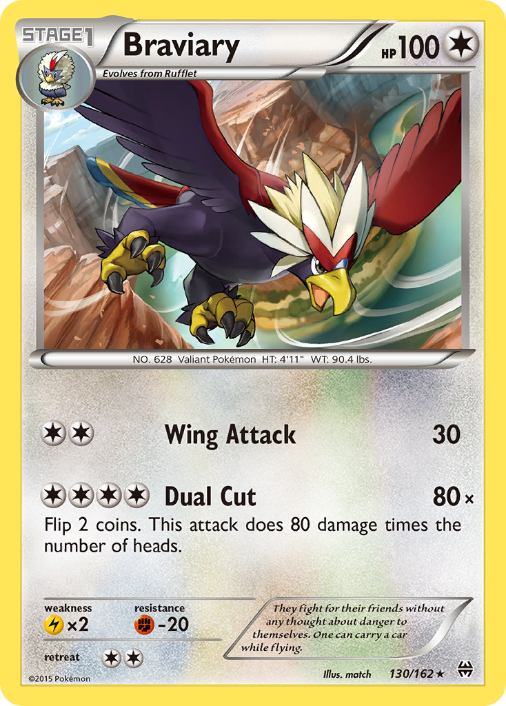 Braviary 130/162 English Pokémon card from BREAKthrough (2015)