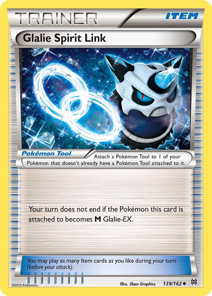 Glalie Spirit Link 139/162 English Pokémon card from BREAKthrough (2015)