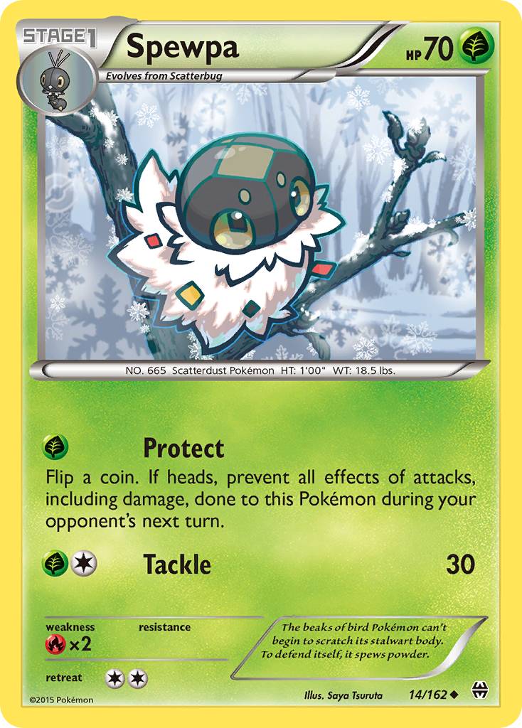 Spewpa 14/162 English Pokémon card from BREAKthrough (2015)
